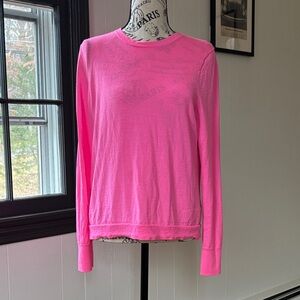 J. Crew Fuchsia Long Sleeve Merino Wool Sweater L